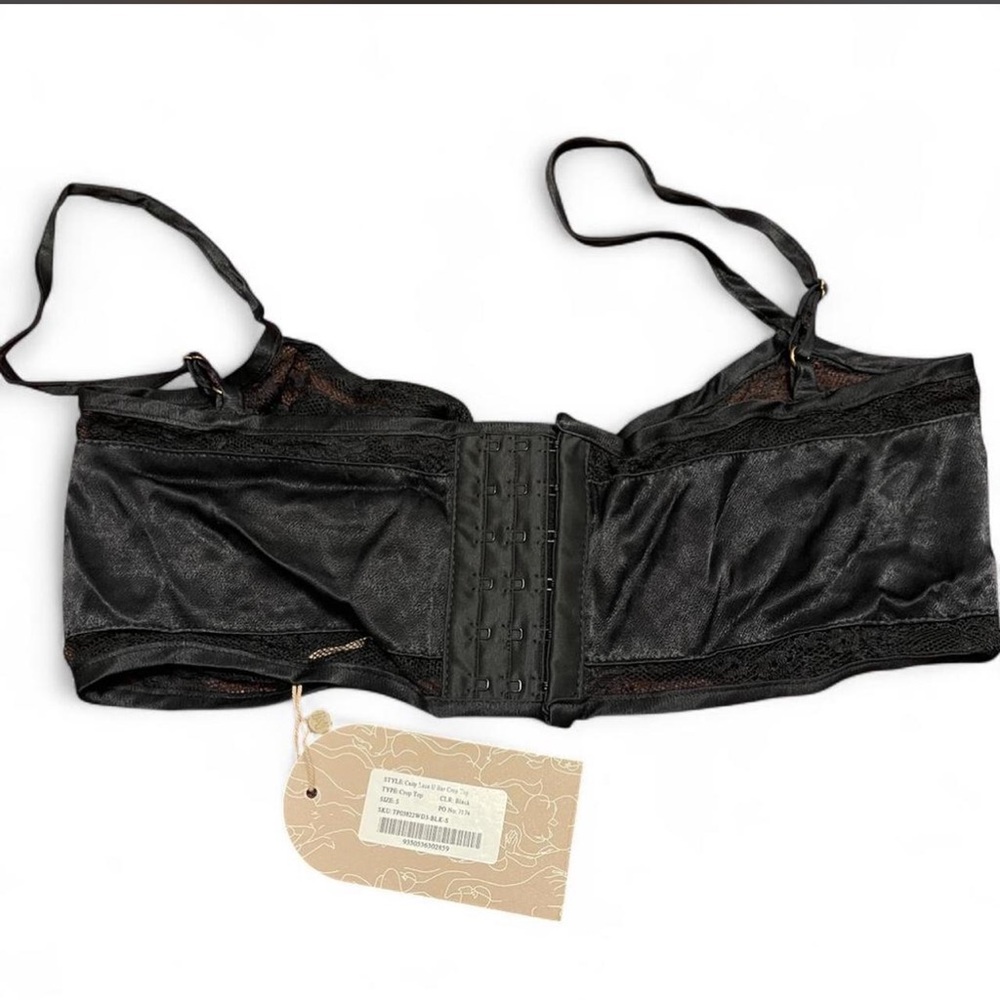 Meshki Caity U-bar Black Corset Crop Top - Picture 3 of 3